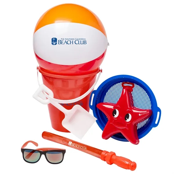 Beach kit with a 9" sand pail, 16" beach ball, star... from ASI 63549 Jornik Manufacturing Corp / Jornik