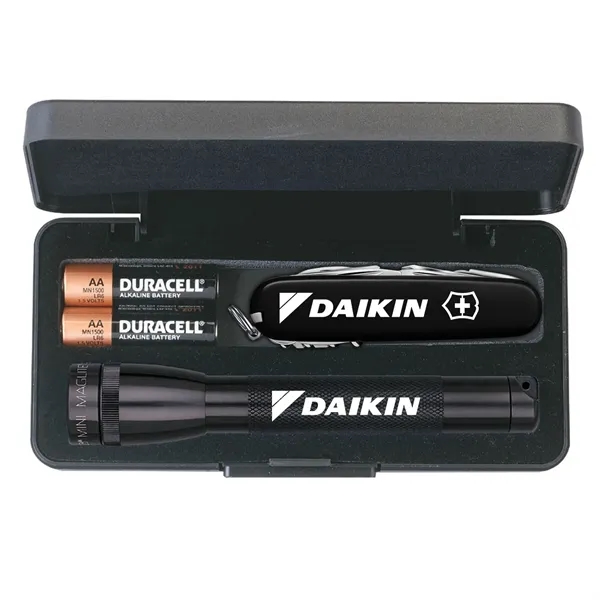 MagLite flashlight, two AA batteries and Swiss army knife set in... from ASI 46170 Compass Industries Inc