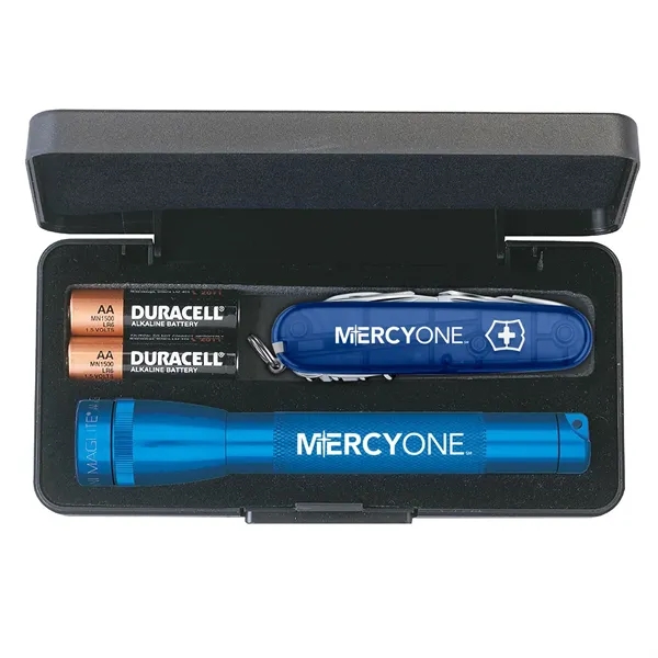 MagLite flashlight, two AA batteries and Swiss army knife set in... from ASI 46170 Compass Industries Inc