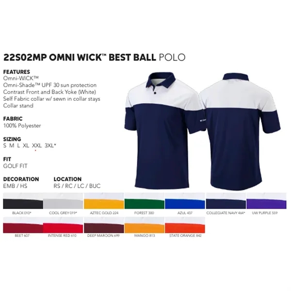 Columbia Golf Polo... from ASI 38120 Ball Pro / Diversified Quality Kitchenware / Branded Apparel Designs