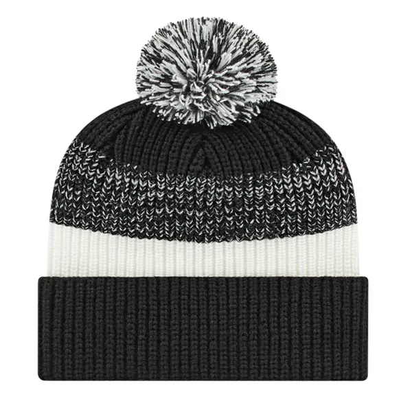Thick ribbed knit cap with cuff with a pom... from ASI 43792 Cap America Inc