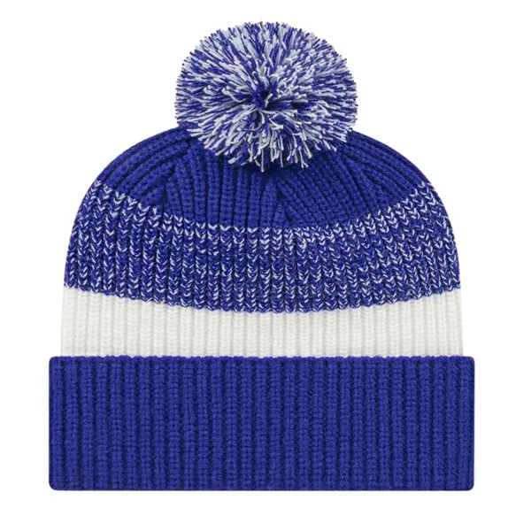 Thick ribbed knit cap with cuff with a pom... from ASI 43792 Cap America Inc
