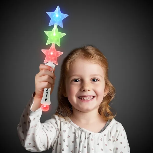 12 3/4" LED light up wand with three stars and 6... from ASI 42016 Brighter Promotions Inc