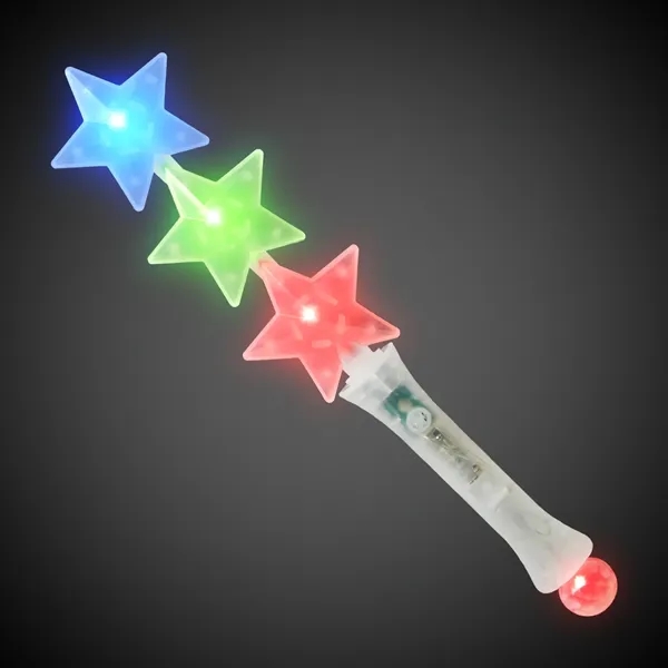 12 3/4" LED light up wand with three stars and 6... from ASI 42016 Brighter Promotions Inc