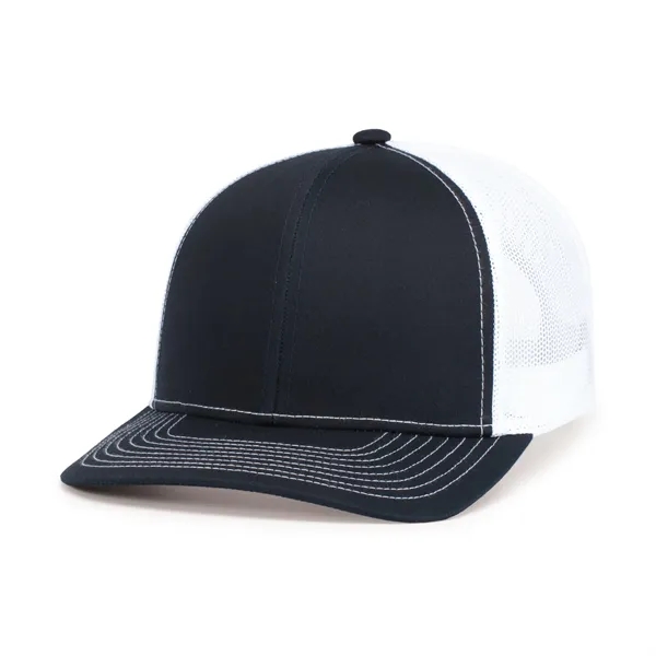 Contrast Stitch Trucker Snapback Cap with a poly/cotton blend and pro-model... from ASI 37461 Augusta Sportswear / Pacific Headwear