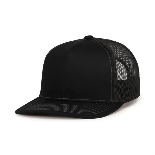 Contrast Stitch Trucker Snapback Cap with a poly/cotton blend and pro-model... from ASI 37461 Augusta Sportswear / Pacific Headwear