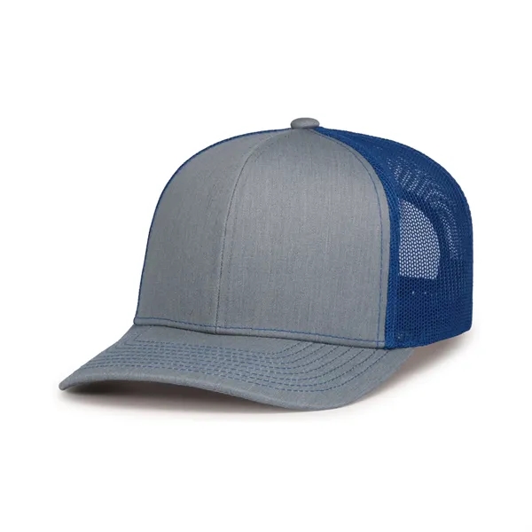 Contrast Stitch Trucker Snapback Cap with a poly/cotton blend and pro-model... from ASI 37461 Augusta Sportswear / Pacific Headwear