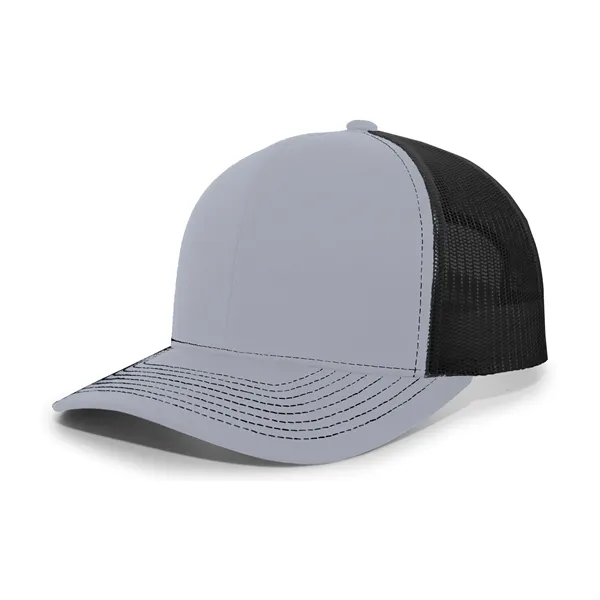 Contrast Stitch Trucker Snapback Cap with a poly/cotton blend and pro-model... from ASI 37461 Augusta Sportswear / Pacific Headwear