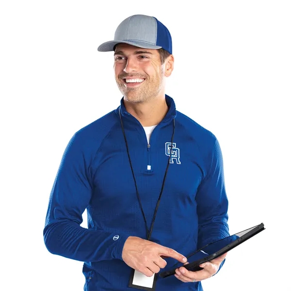 Contrast Stitch Trucker Snapback Cap with a poly/cotton blend and pro-model... from ASI 37461 Augusta Sportswear / Pacific Headwear