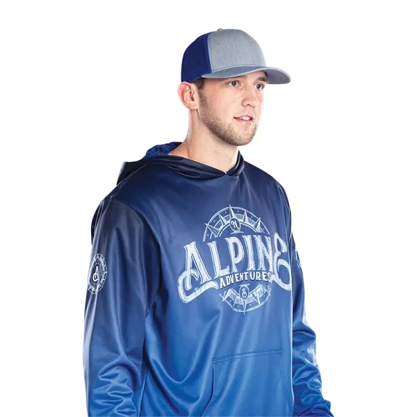 Contrast Stitch Trucker Snapback Cap with a poly/cotton blend and pro-model... from ASI 37461 Augusta Sportswear / Pacific Headwear