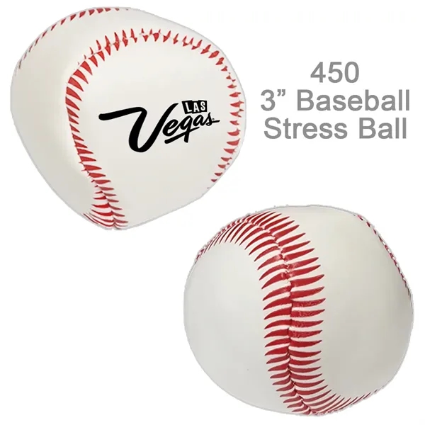 Stress ball with baseball design, diameter of the ball is 3"...Ready... from ASI 45100 Chulani Promotional Products, Inc / Competitive Edge Innovations/Chulani