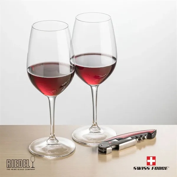 The RIEDEL Oenologue Wine Glasses and Swiss Force® Impressive Wine Tool... from ASI 84592 St Regis Group