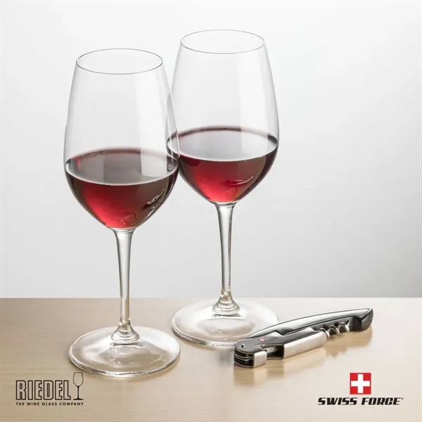 The RIEDEL Oenologue Wine Glasses and Swiss Force® Impressive Wine Tool... from ASI 84592 St Regis Group