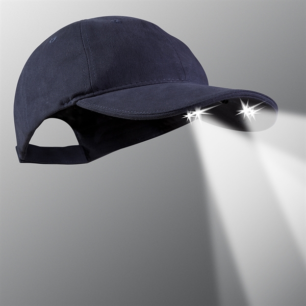 Cap with ultra-bright dual-action LED under brim lighting module for close-up... from ASI 75825 Panther Vision / POWERCAP