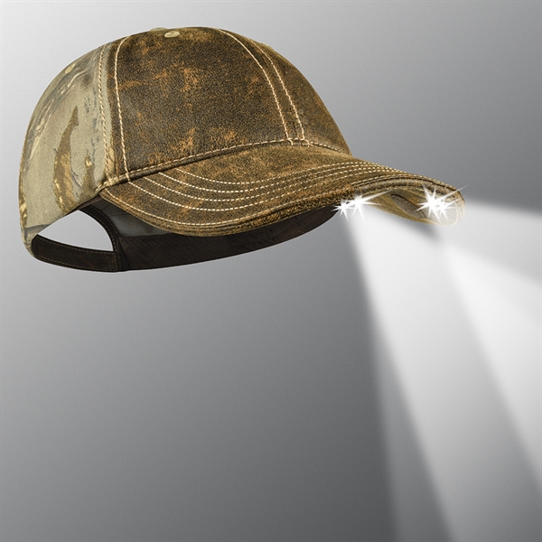 Cap with ultra-bright dual-action LED under brim lighting module for close-up... from ASI 75825 Panther Vision / POWERCAP
