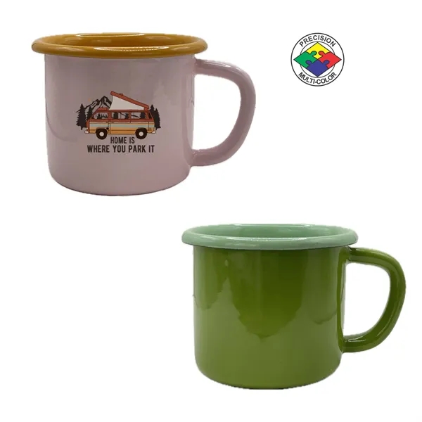 12oz Two Tone Enameled Steel Cup - Crow Canyon - Get... from ASI 80093 Pyrographics / Pyrographics Line