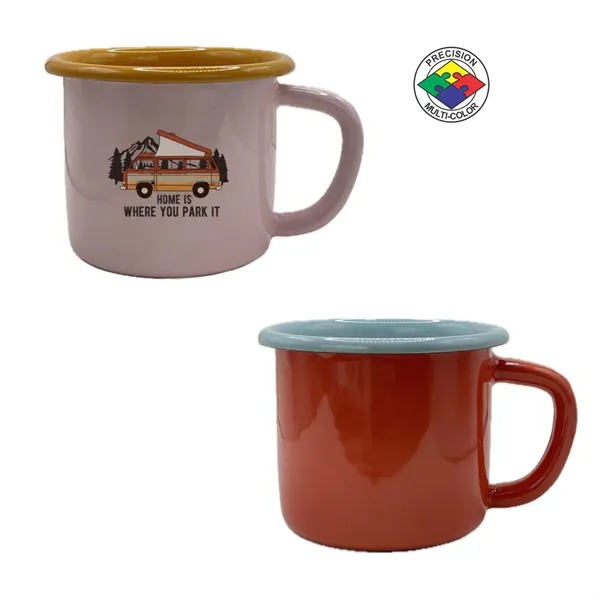 12oz Two Tone Enameled Steel Cup - Crow Canyon - Get... from ASI 80093 Pyrographics / Pyrographics Line