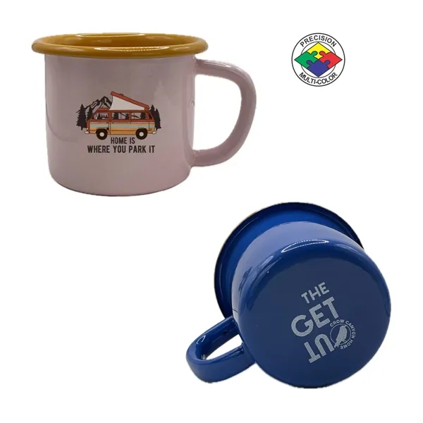12oz Two Tone Enameled Steel Cup - Crow Canyon - Get... from ASI 80093 Pyrographics / Pyrographics Line