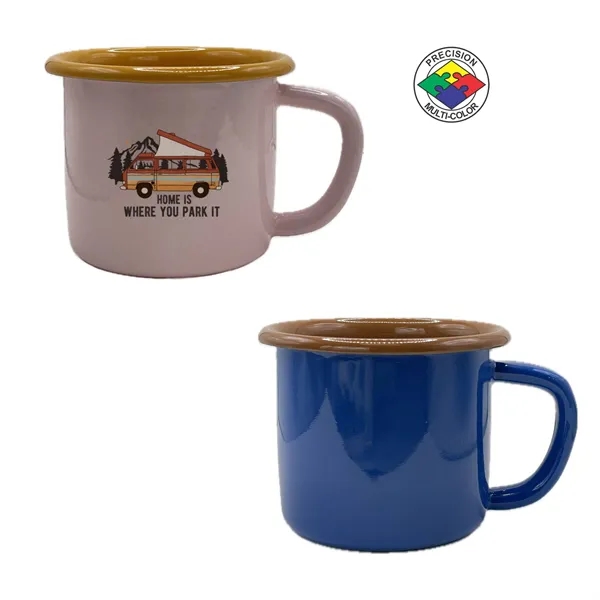 12oz Two Tone Enameled Steel Cup - Crow Canyon - Get... from ASI 80093 Pyrographics / Pyrographics Line