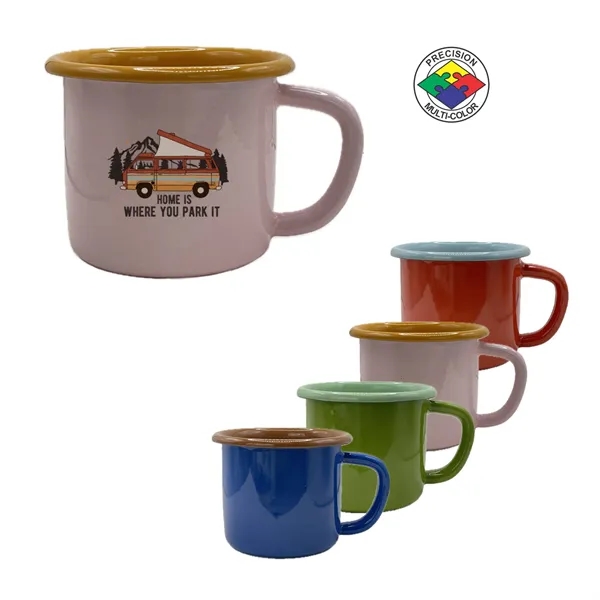 12oz Two Tone Enameled Steel Cup - Crow Canyon - Get... from ASI 80093 Pyrographics / Pyrographics Line