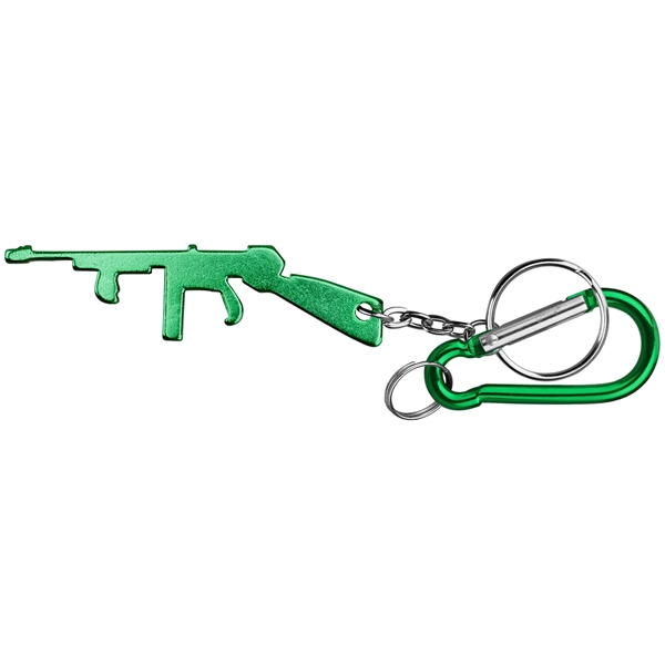 Rifle Shape Bottle Opener Key Chain & Carabiner... from ASI 74585 Nu Promo International / Nu Promo Line