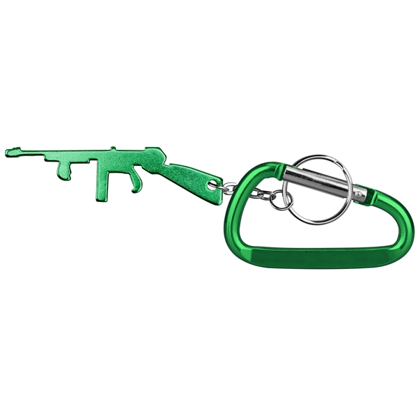 Rifle Shape Bottle Opener Key Chain & Carabiner... from ASI 74585 Nu Promo International / Nu Promo Line