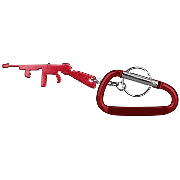 Rifle Shape Bottle Opener Key Chain & Carabiner... from ASI 74585 Nu Promo International / Nu Promo Line