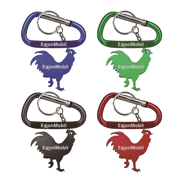 Rooster shape bottle opener with key chain.... from ASI 74585 Nu Promo International / Nu Promo Line