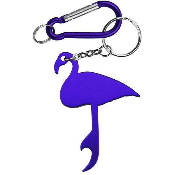Flamingo shaped aluminum bottle opener with key chain.... from ASI 74585 Nu Promo International / Nu Promo Line