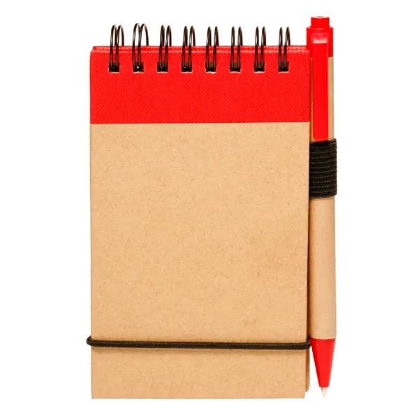 Spiral eco notepad with pen plus 1 color silkscreen imprint on... from ASI 37218 Athena Promo (tm)