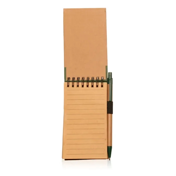Spiral eco notepad with pen plus 1 color silkscreen imprint on... from ASI 37218 Athena Promo (tm)