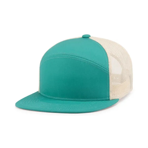 6-Panel Arch Trucker Snapback Cap with shape-able flat bill.... from ASI 37461 Augusta Sportswear / Pacific Headwear
