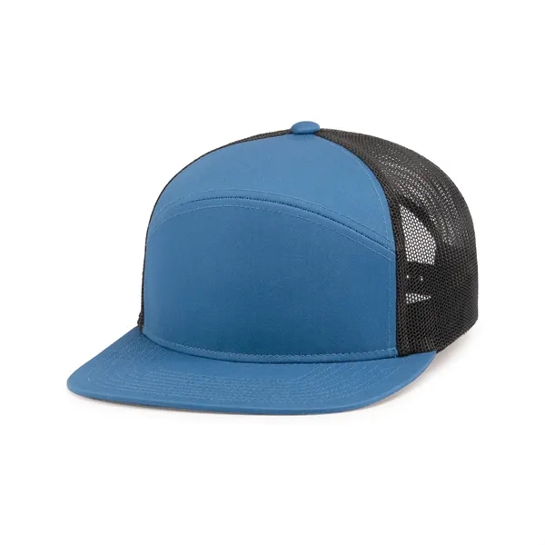 6-Panel Arch Trucker Snapback Cap with shape-able flat bill.... from ASI 37461 Augusta Sportswear / Pacific Headwear