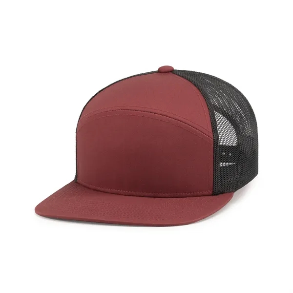6-Panel Arch Trucker Snapback Cap with shape-able flat bill.... from ASI 37461 Augusta Sportswear / Pacific Headwear