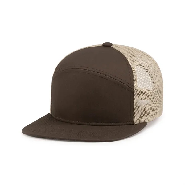 6-Panel Arch Trucker Snapback Cap with shape-able flat bill.... from ASI 37461 Augusta Sportswear / Pacific Headwear