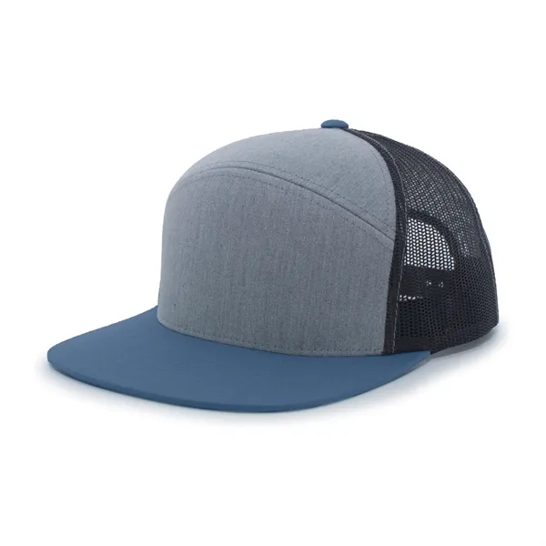 6-Panel Arch Trucker Snapback Cap with shape-able flat bill.... from ASI 37461 Augusta Sportswear / Pacific Headwear