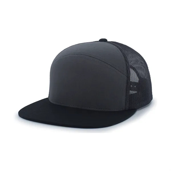 6-Panel Arch Trucker Snapback Cap with shape-able flat bill.... from ASI 37461 Augusta Sportswear / Pacific Headwear