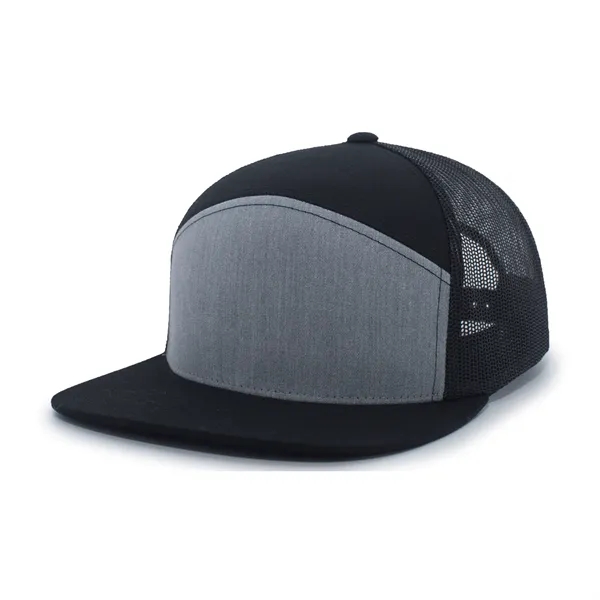 6-Panel Arch Trucker Snapback Cap with shape-able flat bill.... from ASI 37461 Augusta Sportswear / Pacific Headwear