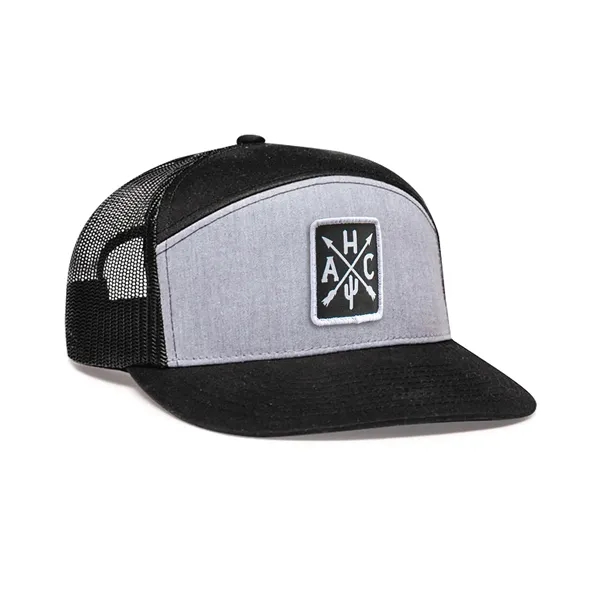 6-Panel Arch Trucker Snapback Cap with shape-able flat bill.... from ASI 37461 Augusta Sportswear / Pacific Headwear