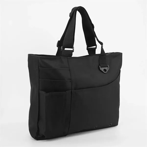Tote bag with zippered main compartment, inside hanging pocket and adjustable... from ASI 90859 Tempo Industries Inc