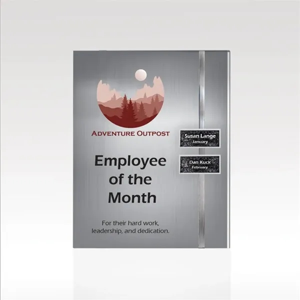 Clear acrylic pilaster style panel award that includes easel back with... from ASI 93986 Visions/Awardcraft / Visions Awards