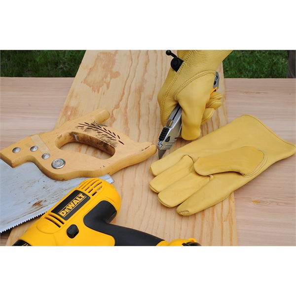 Premium grain cowhide leather gloves with adjustable pull strap.... from ASI 62192 Illinois Glove Co / Honest Abe®