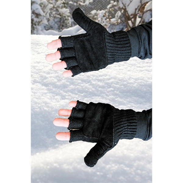 Glomitt- glove & mitten, ragg wool shell with 3M Thinsulate lining... from ASI 62192 Illinois Glove Co / Honest Abe®