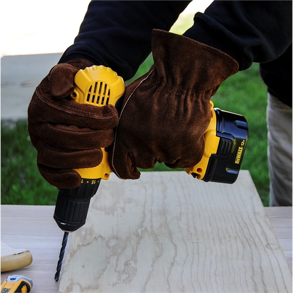 Select suede cowhide leather work gloves with shirred elastic back.... from ASI 62192 Illinois Glove Co / Honest Abe®