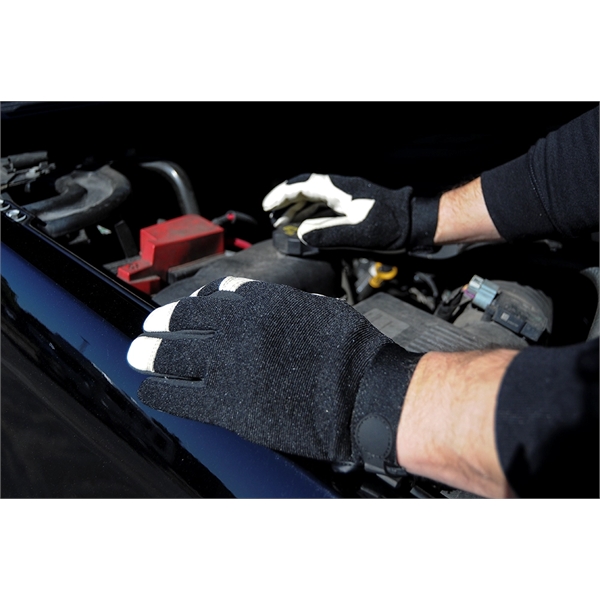 Mechanics gloves, premium grain buffalo palm, black spandex back.... from ASI 62192 Illinois Glove Co / Honest Abe®