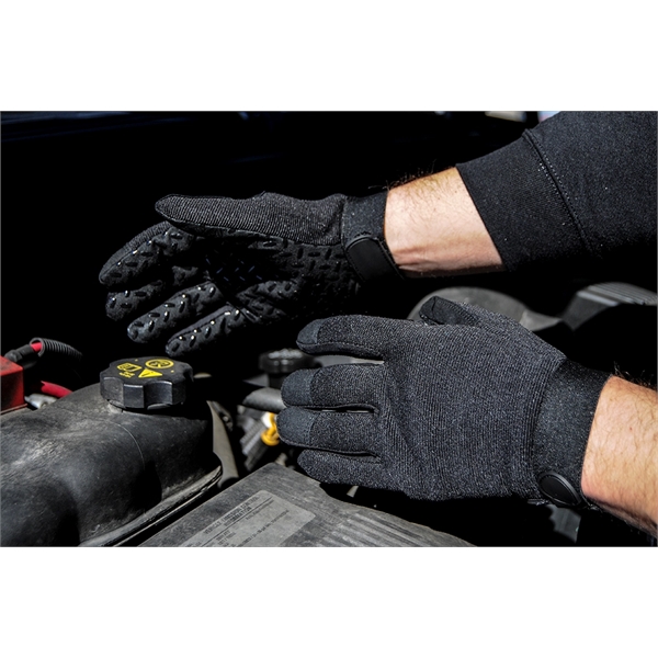 Super Grip mechanics gloves, black synthetic suede palm with silicone grip,... from ASI 62192 Illinois Glove Co / Honest Abe®