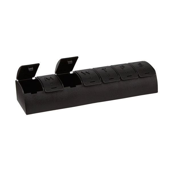 7-day med minder pill organizer box with labeled lid and imprinted... from ASI 52840 Evans Manufacturing