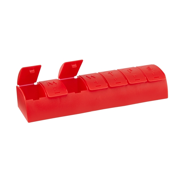 7-day med minder pill organizer box with labeled lid and imprinted... from ASI 52840 Evans Manufacturing