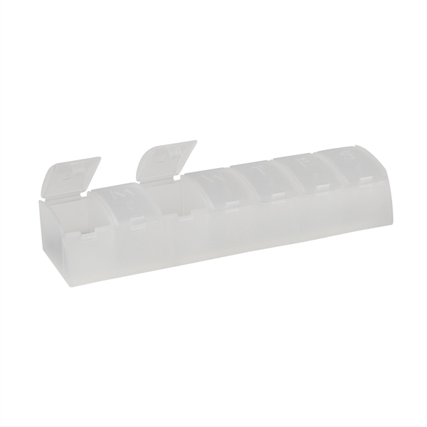 7-day med minder pill organizer box with labeled lid and imprinted... from ASI 52840 Evans Manufacturing
