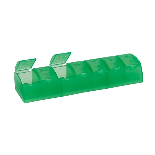 7-day med minder pill organizer box with labeled lid and imprinted... from ASI 52840 Evans Manufacturing